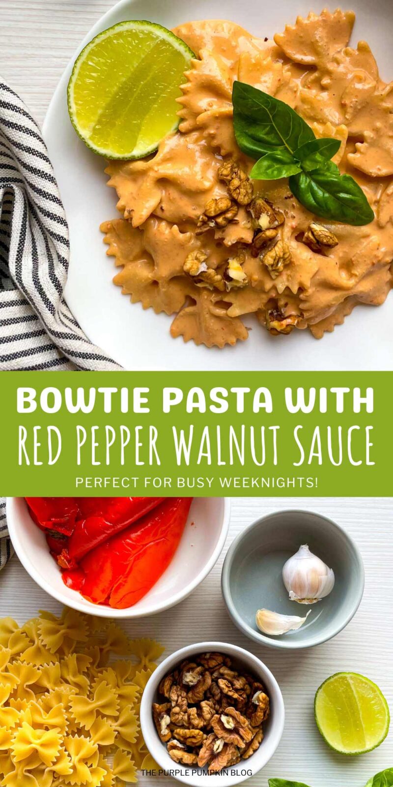 Bowtie Pasta with Red Pepper Walnut Sauce