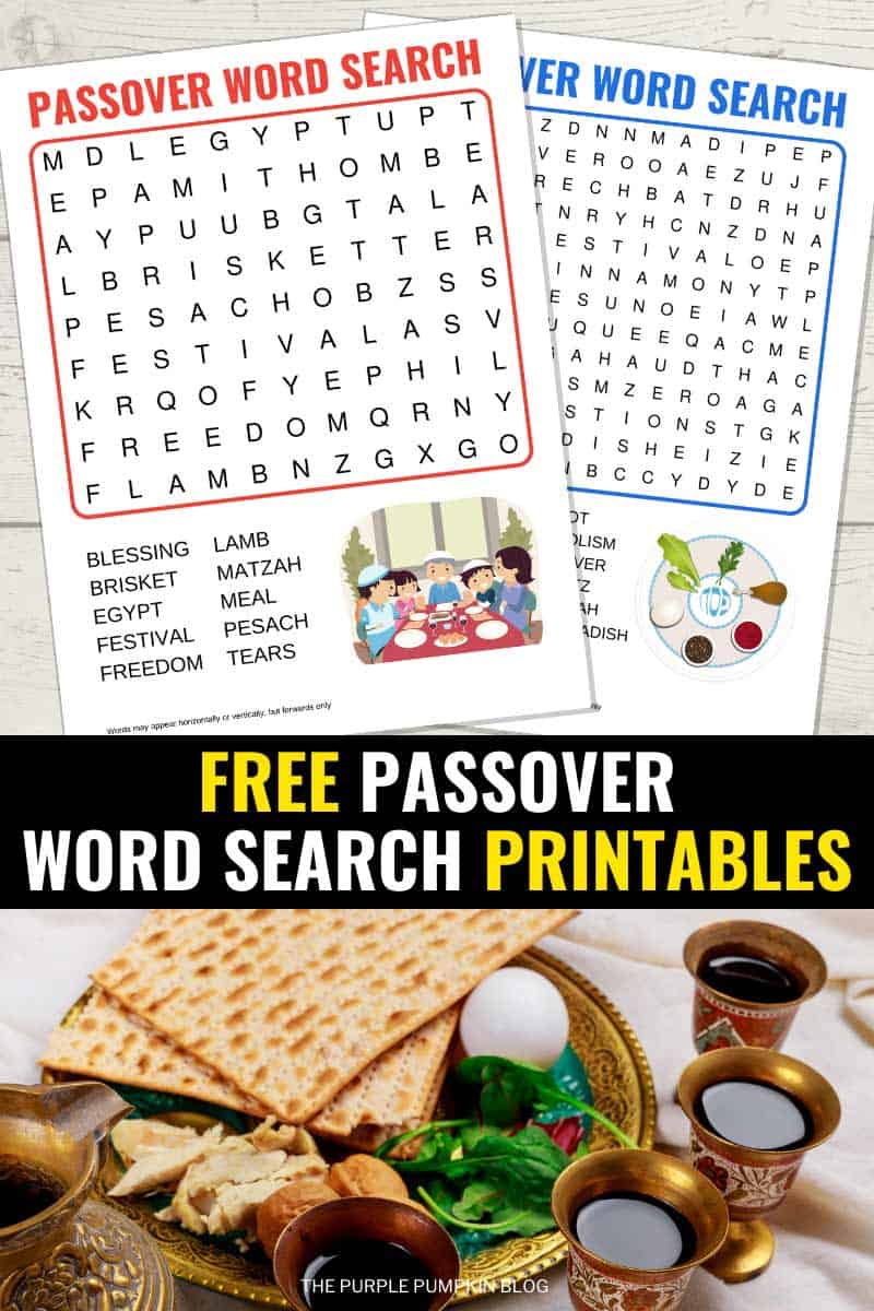 Digital images of the Passover word searches. 