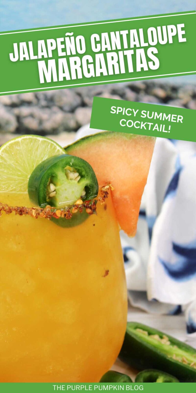 Jalapeño Cantaloupe Margaritas - Spicy Summer Cocktail!