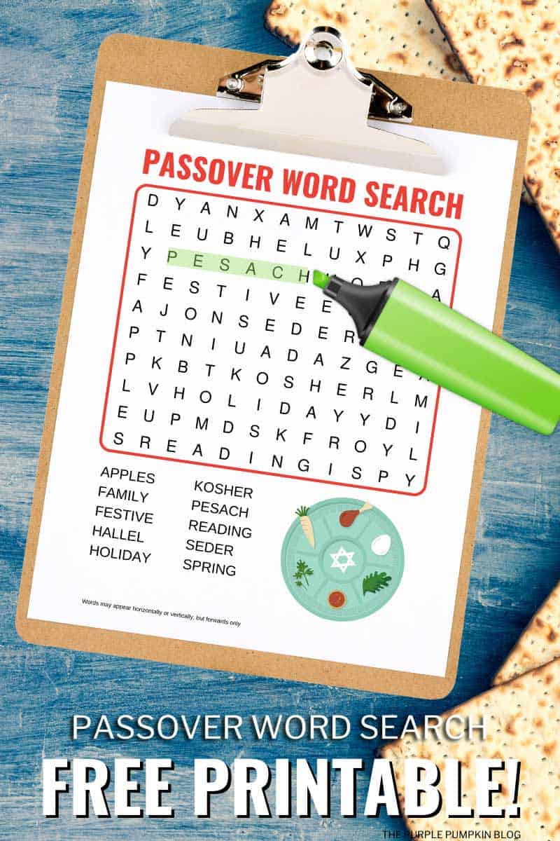 Printable Passover Word Search Printable Passover Word Search