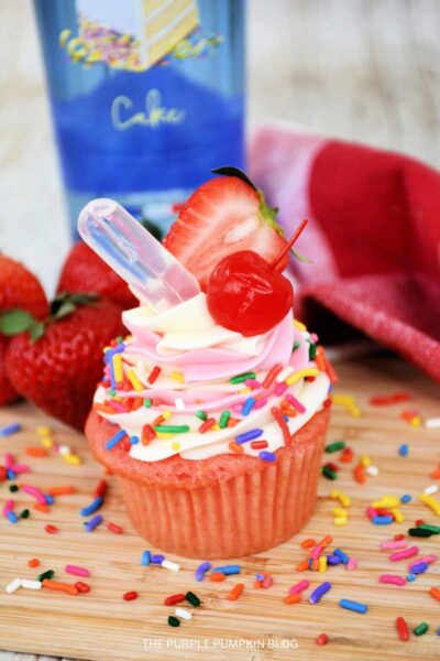 Pipette inserted into Strawberry Cupcake