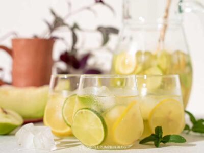 White Wine Sangria in Pitcher & Glasses