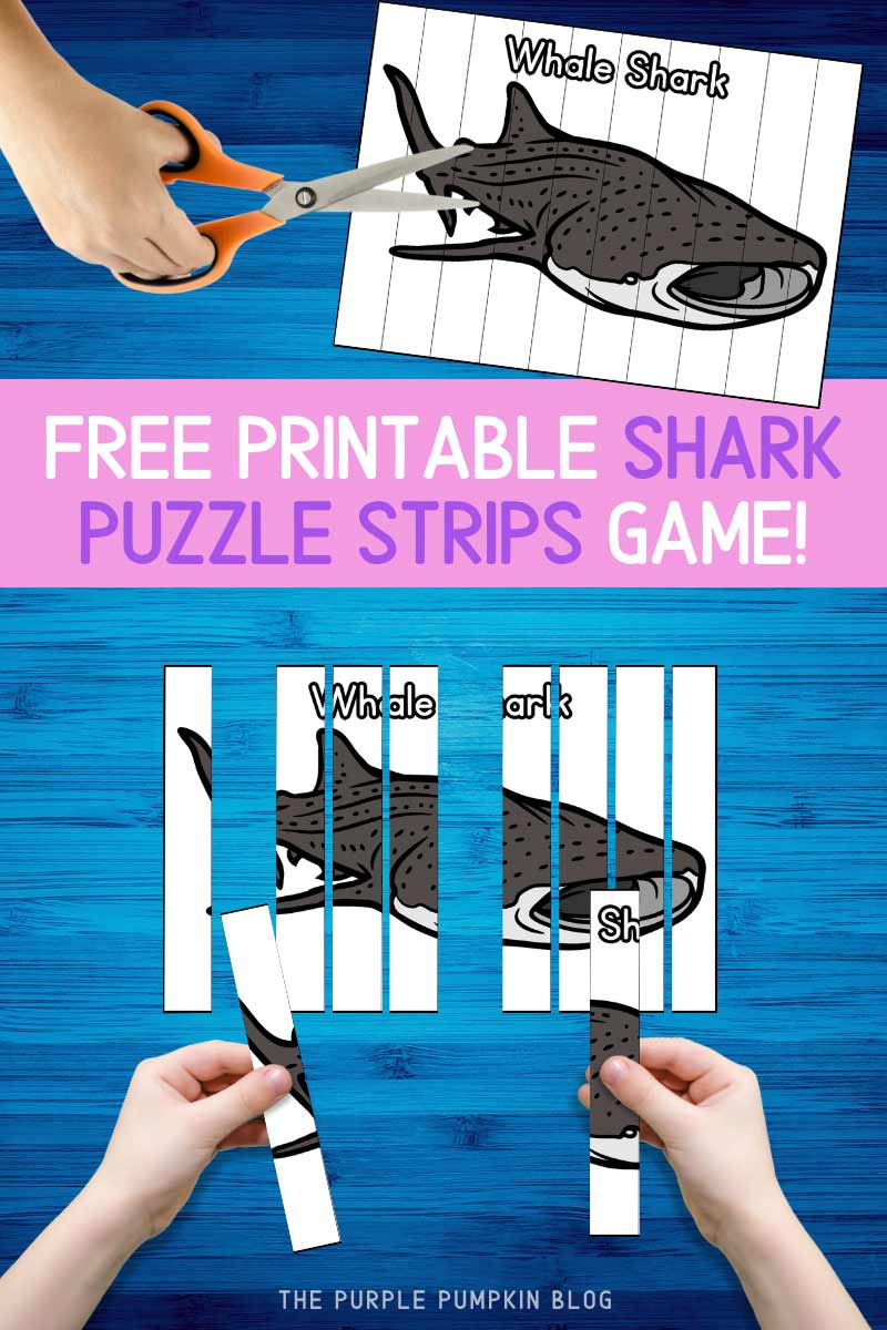 Free Printable Shark Puzzle Strips Game!