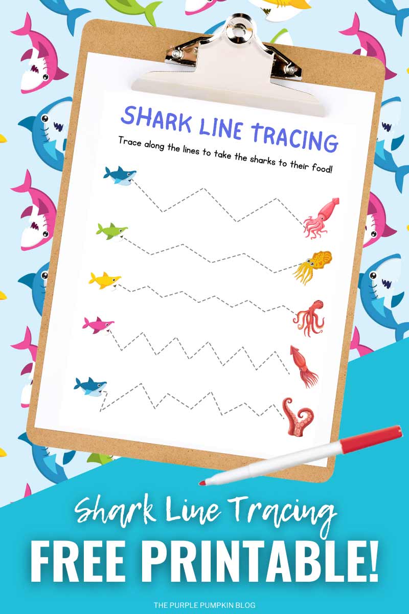 Shark Line Tracing Free Printable!