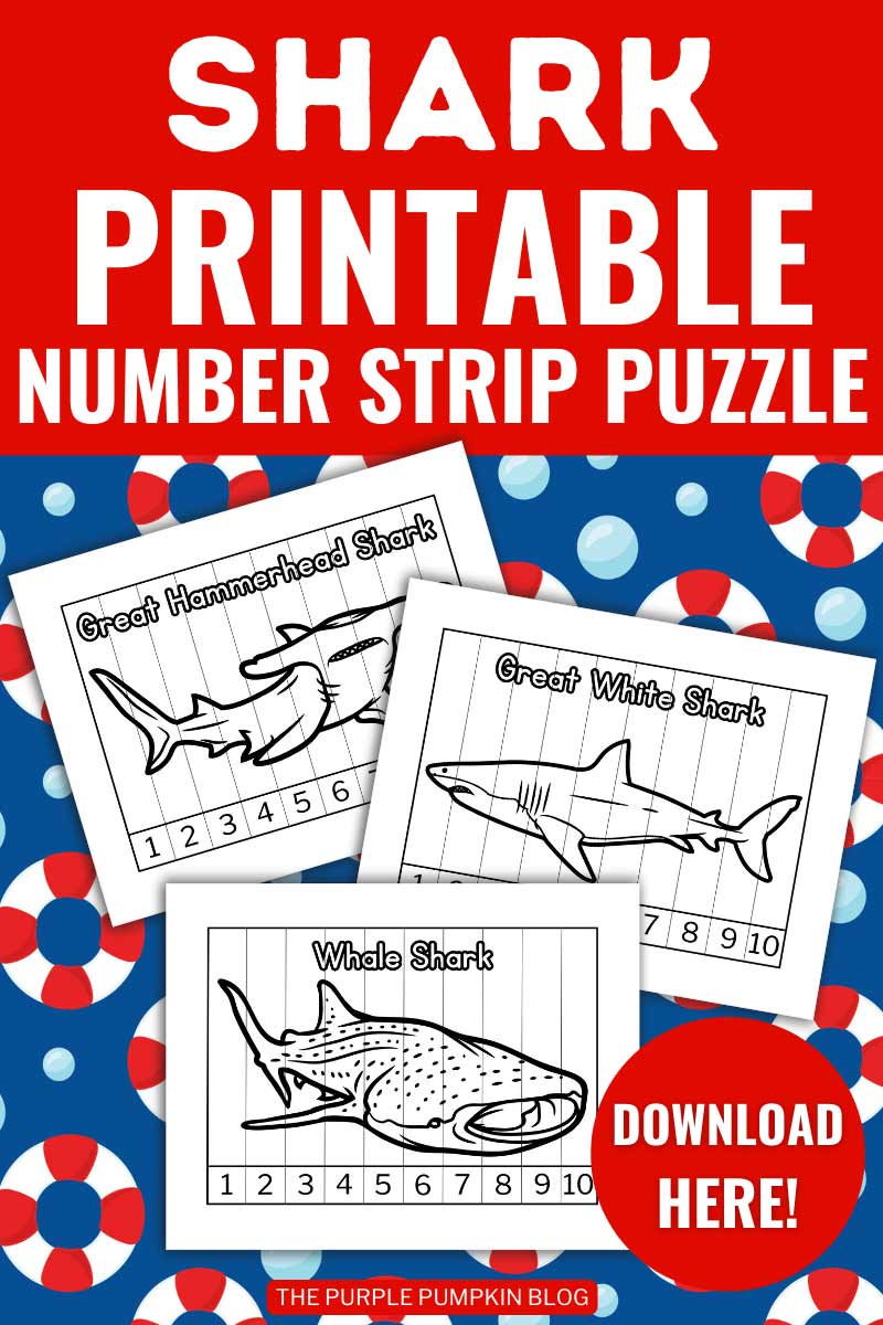 Shark Printable Number Strip Puzzle - Download Here!