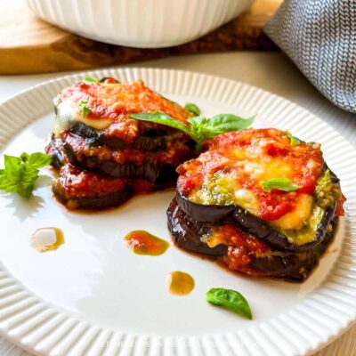 Baked Eggplant Pesto Stacks Recipe