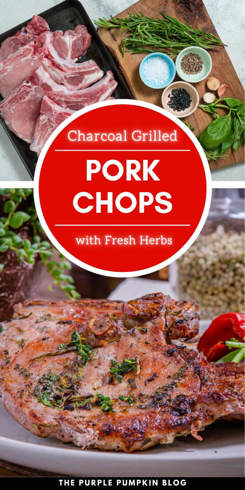 Charcoal Grilled Pork Chops with Fresh Herbs