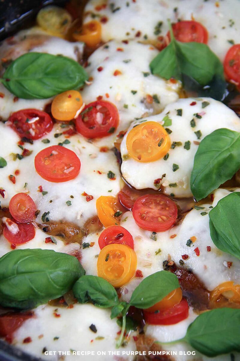 Recipe for Caprese Chicken Thighs in One Pan