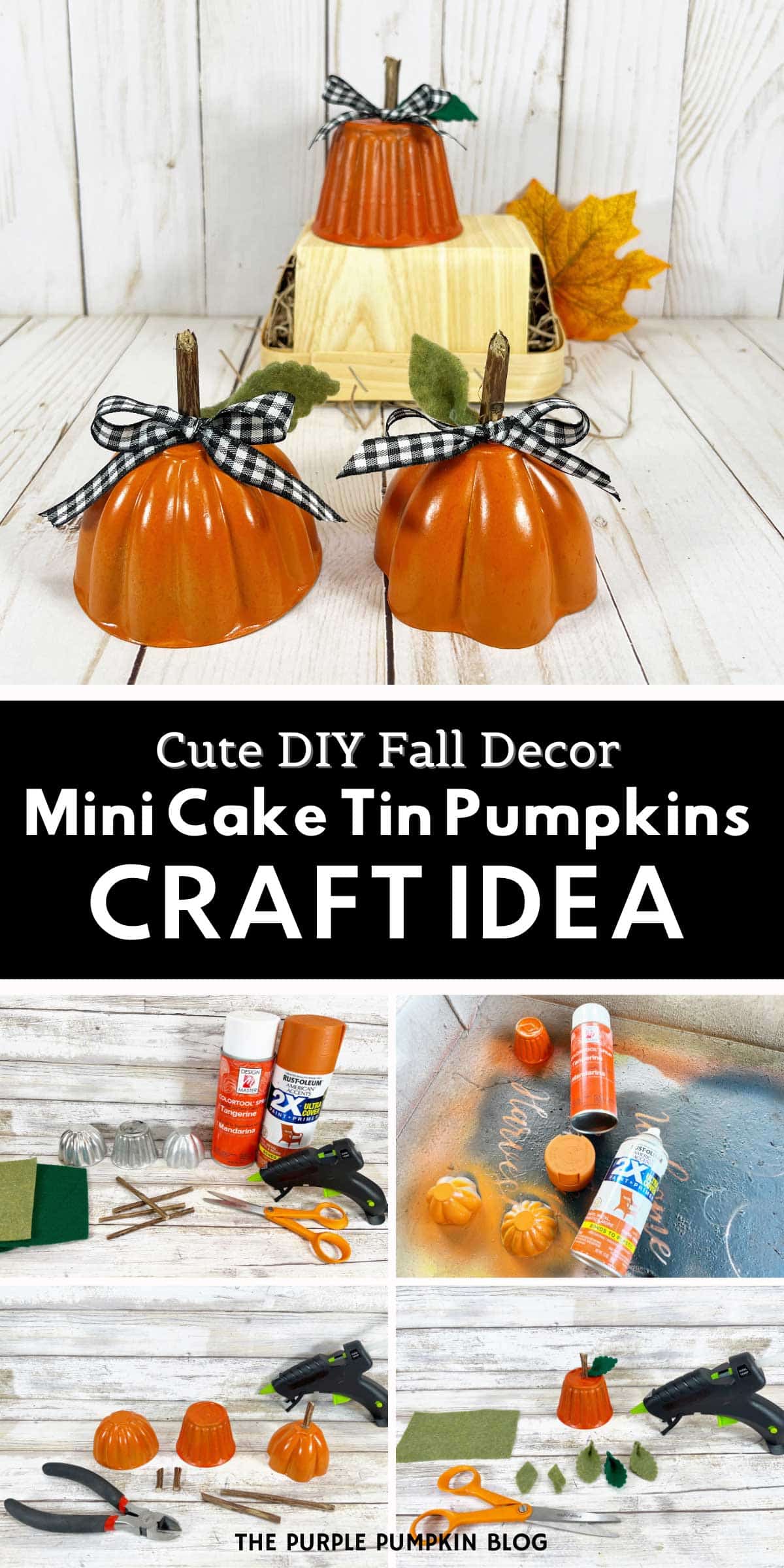 Fall Mini Craft Upcycled Mini Cake Pan Pumpkins Craft