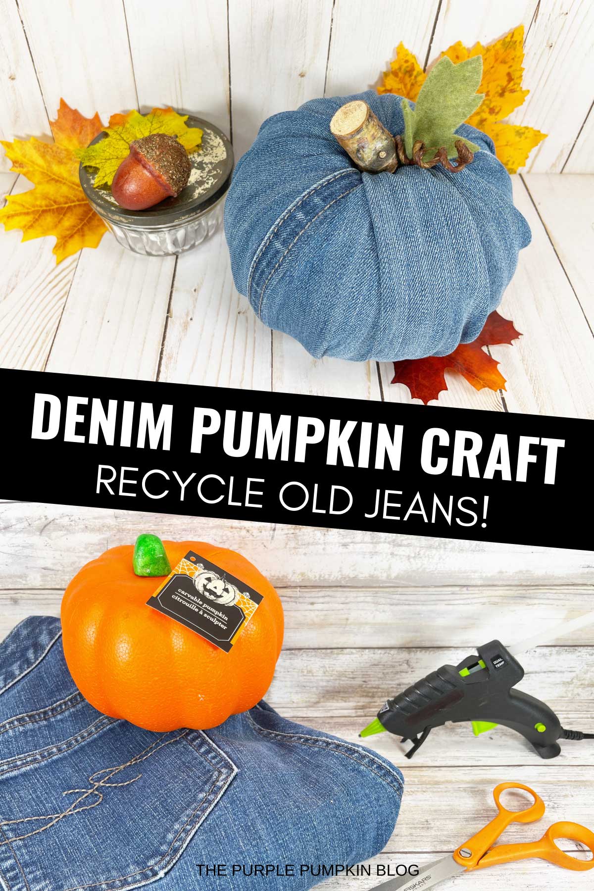 Denim Pumpkin Craft Recycle Old Jeans