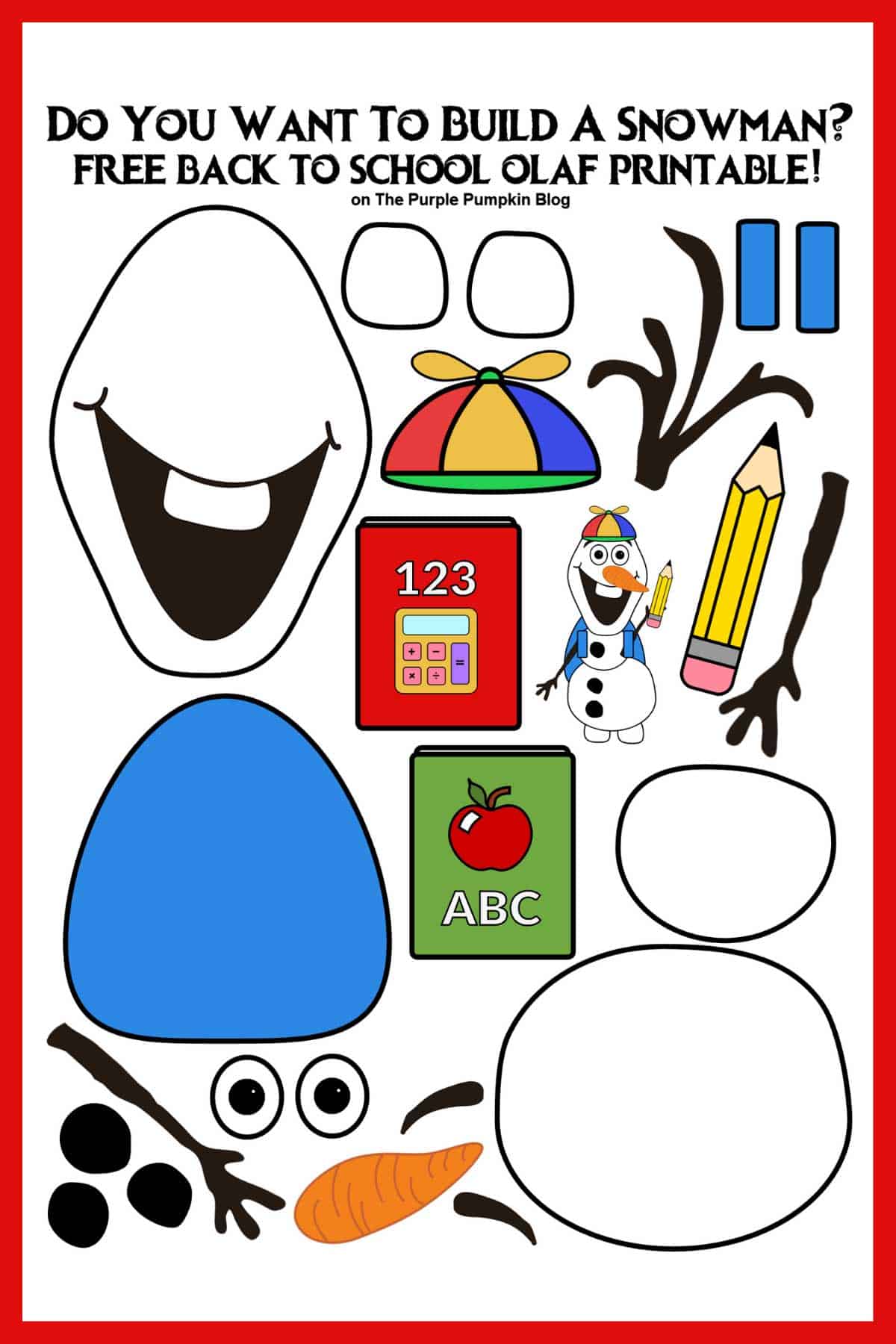Free Back To School Olaf Printable Build A Snowman Free Back To School Olaf Printable Build A Snowman