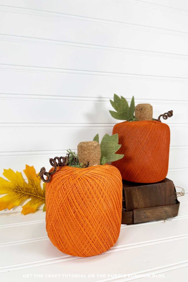 Thread Pumpkin Upcycled Thread Ball Pumpkin Craft (Fall Craft Idea)