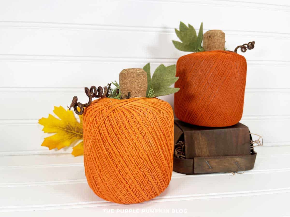 Thread Pumpkin Upcycled Thread Ball Pumpkin Craft (Fall Craft Idea)
