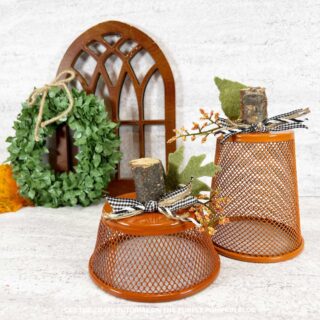 Wire Mesh Pencil Cup Pumpkins Craft Tutorial