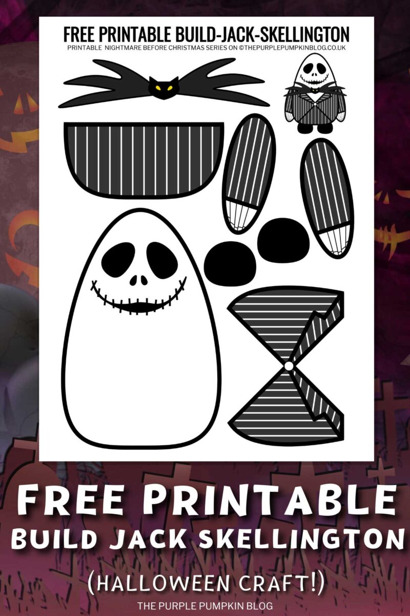 Free Printable Build Jack Skellington (Halloween Craft)