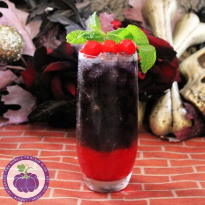Black Vodka Halloween Drinks - Black Widow Layered Cocktail