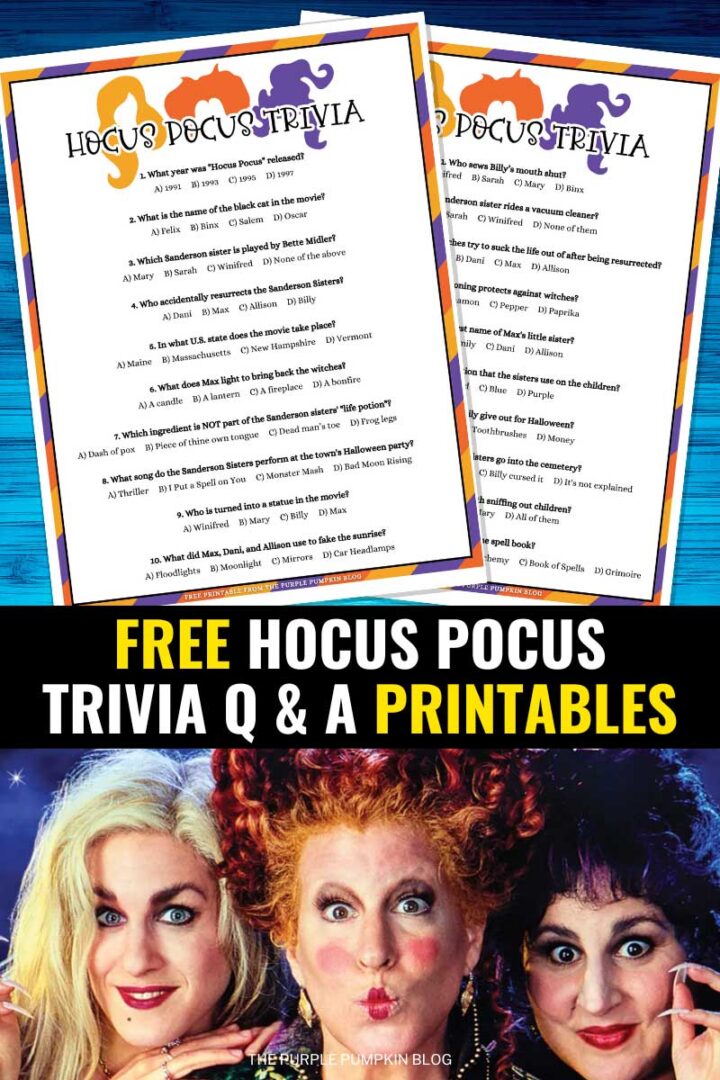 Free Hocus Pocus Trivia Questions and Answers Printable