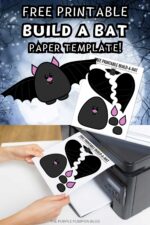 Free Build A Bat Craft Template Printable for Halloween