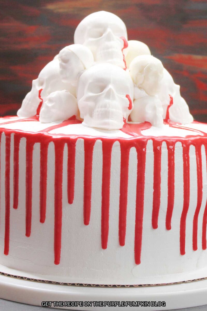 Red Velvet Bleeding Skull Drip Cake Recipe for Halloween