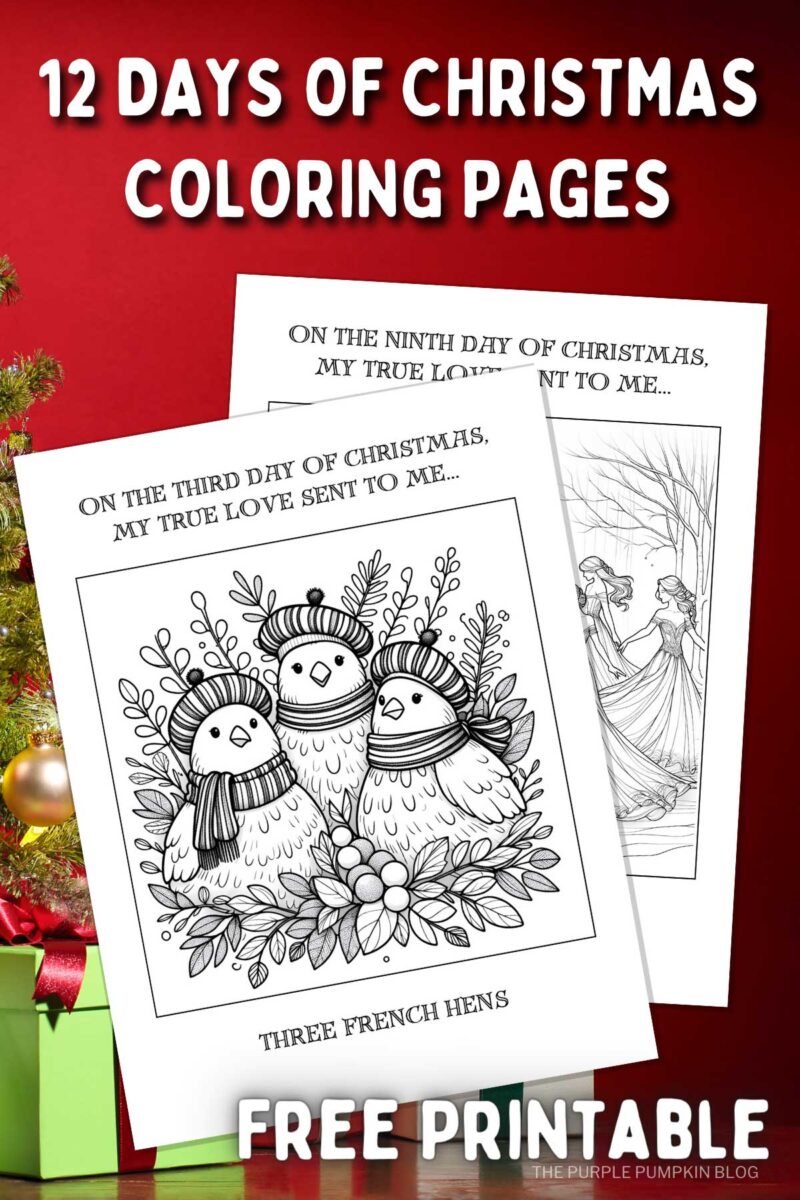 12 Days of Christmas COloring Pages Free Printable
