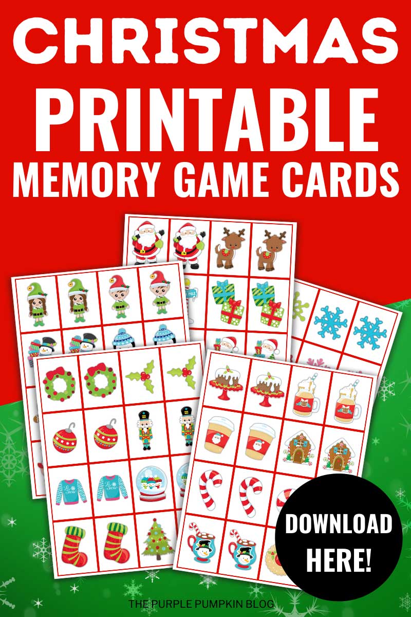 Christmas Printable Memory Game Cards Download Here