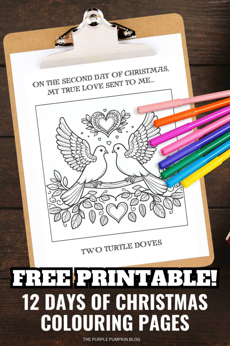 Free Printable! 12 Days of Christmas Colouring Pages