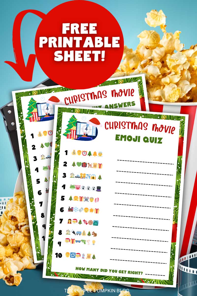 Free Printable Sheet - Christmas Movie Emoji Sheet
