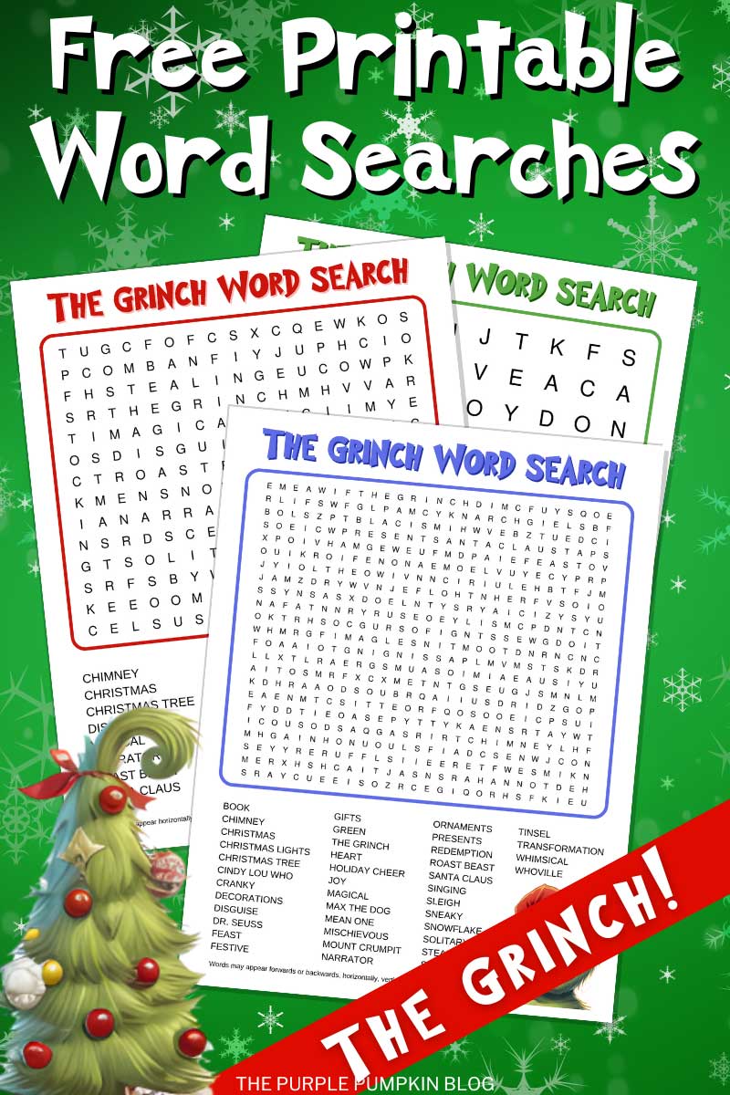 Free Printable Word Searches The Grinch!