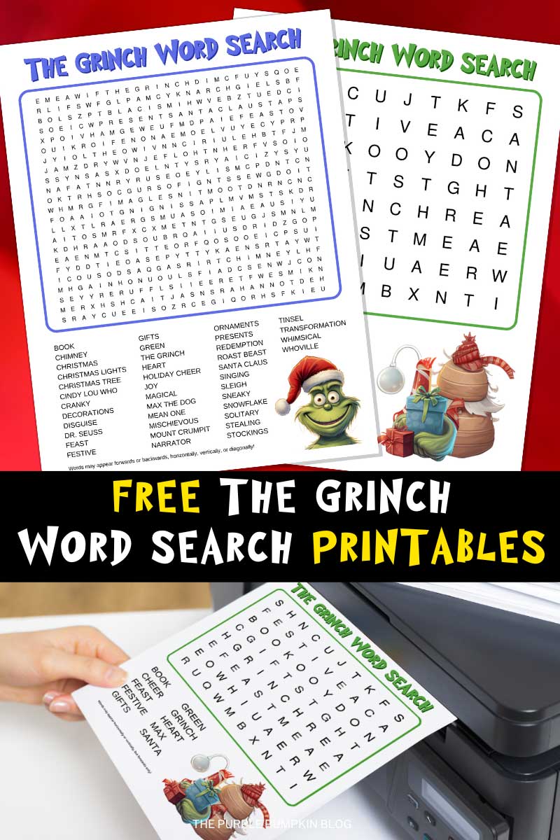 Free The Grinch Word Search Printables