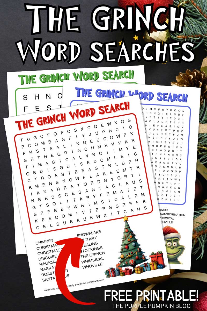 The Grinch Word Searches Free Printable