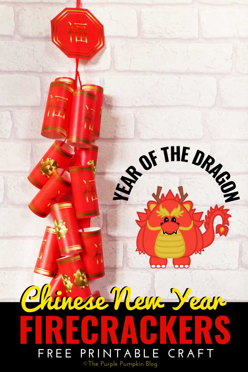 Chinese New Year Firecrackers Free Printable Craft for Year of the Dragon
