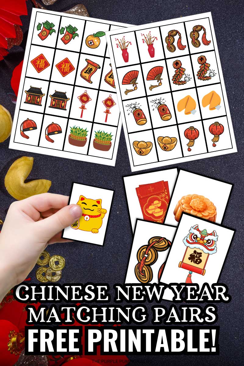 Digital Representation of Chinese New Year Matching Pairs Free Printable