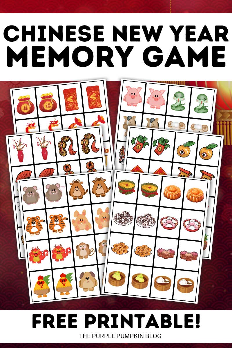 Digital Representation of Chinese New Year Memory Game Free Printable