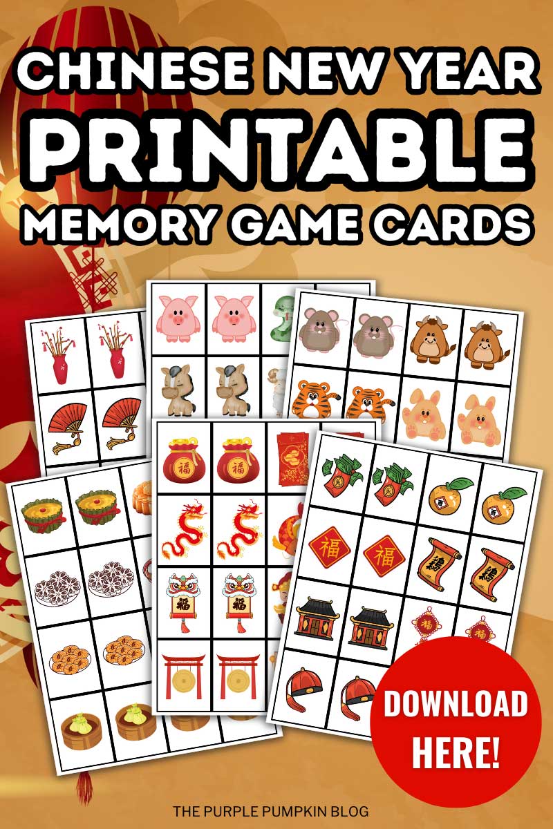 Digital Representation of Chinese New Year Printable Memory Game Cards