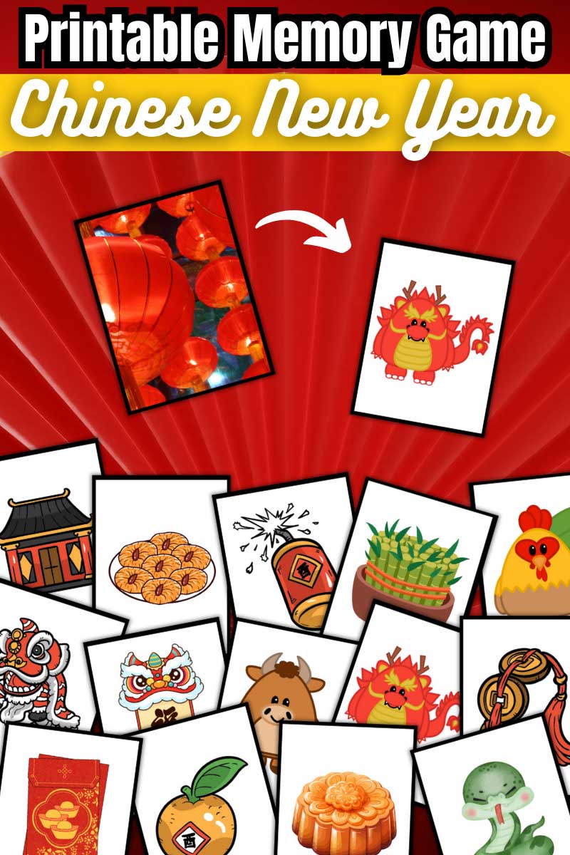 Digital Representation of Printable Memory Game Chinese New Year