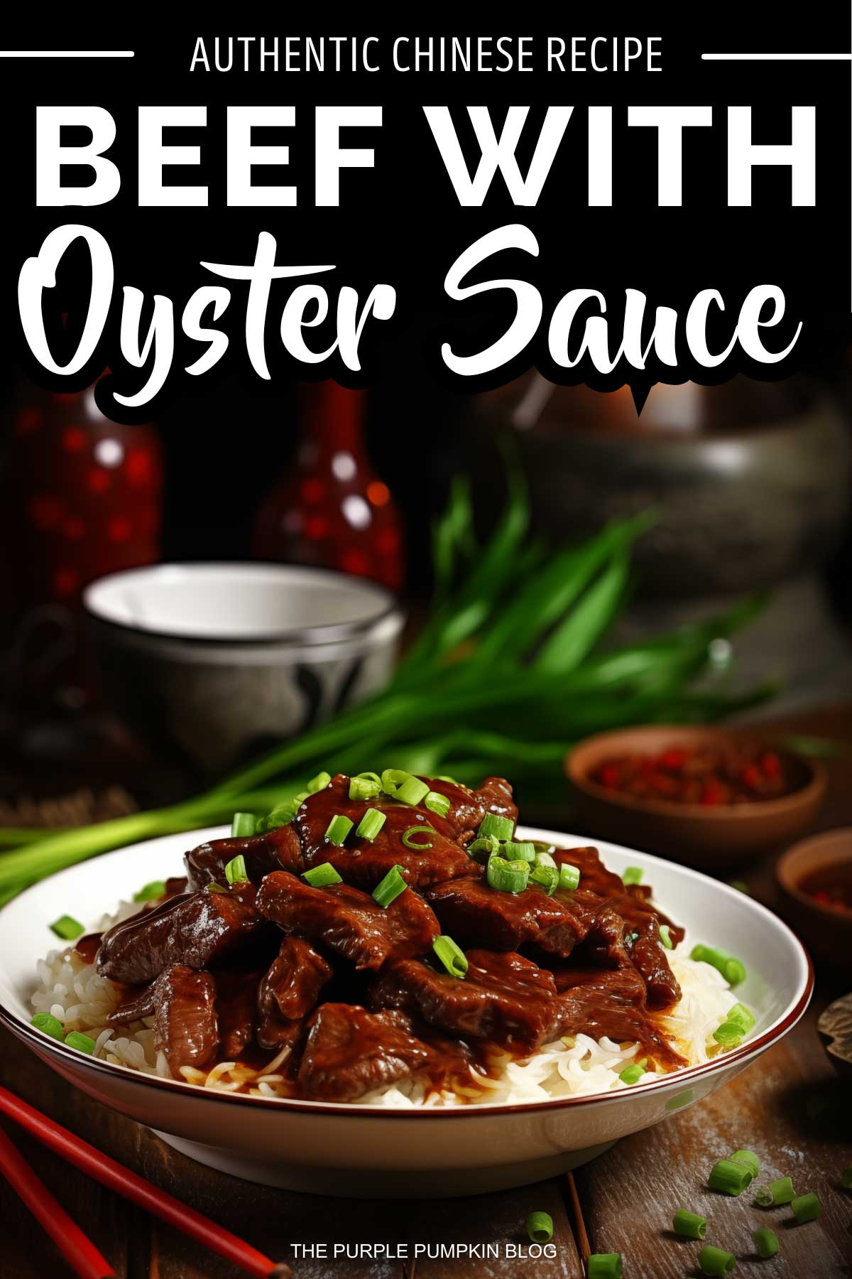 A bowl of Beef with Oyster Sauce on top of white rice