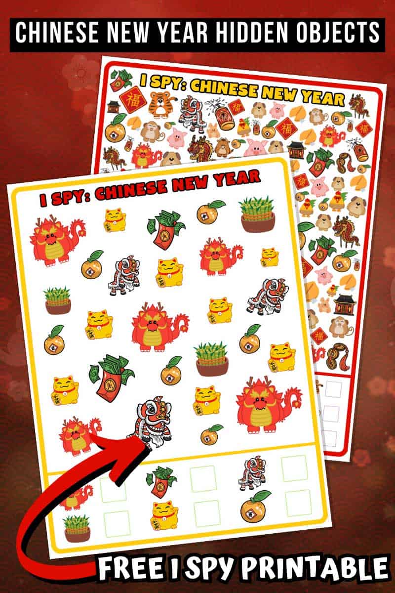 Digital Representation of Chinese New Year Hidden Objects Free I Spy Printable