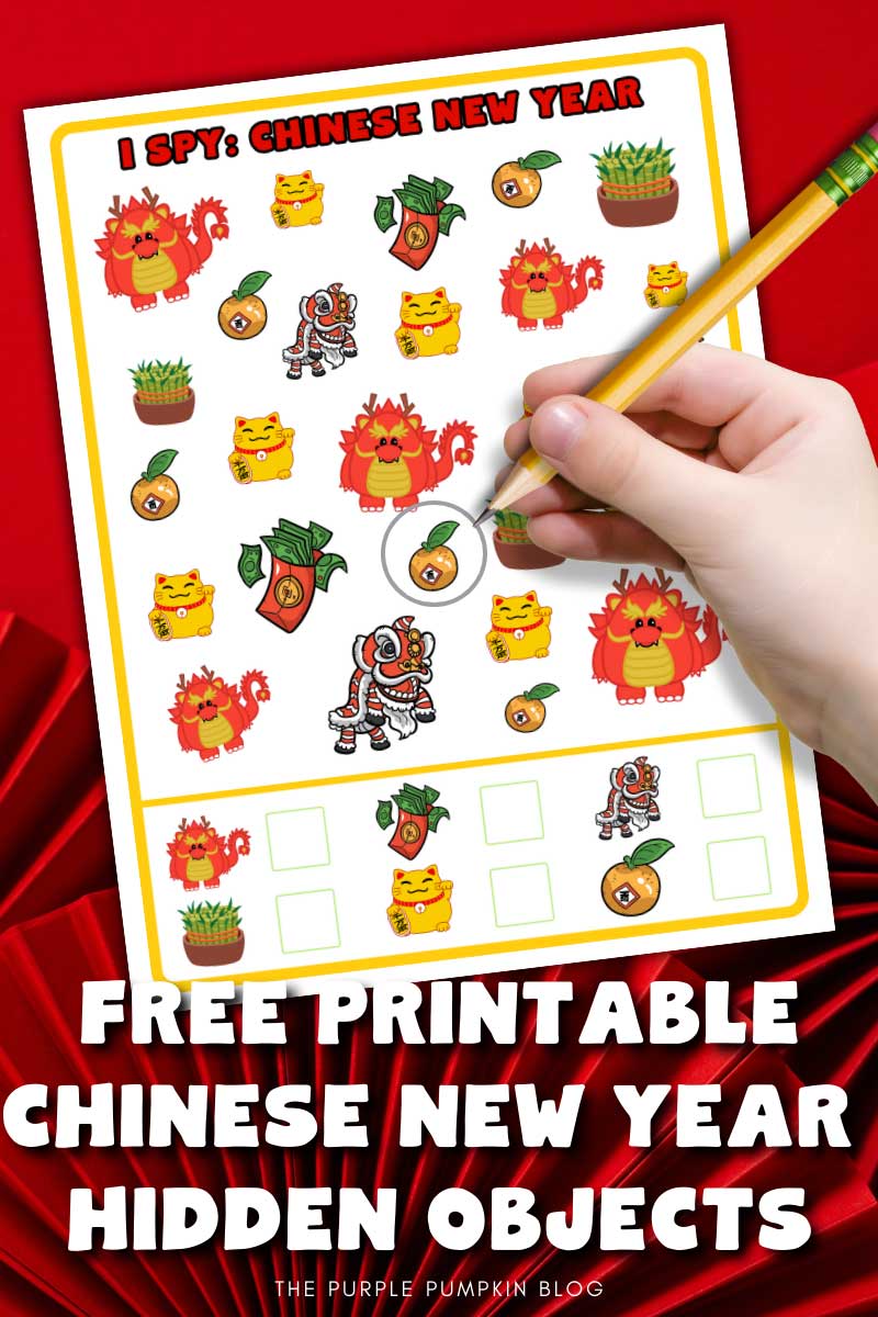 Digital Representation of Free Printable Chinese New Year Hidden Objects