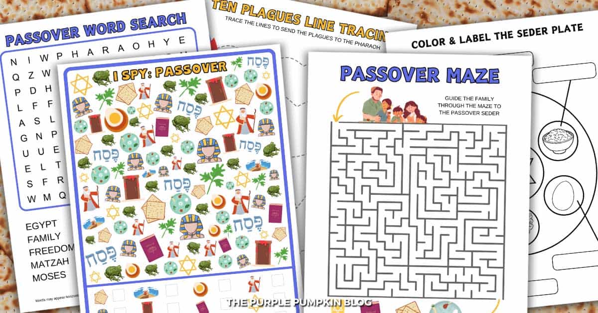 Passover Worksheets Passover Worksheets