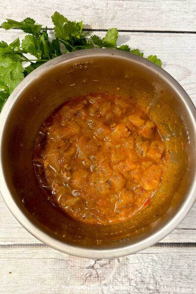 Mexican Adobo Chicken and Seasoning in Mixing Bowl