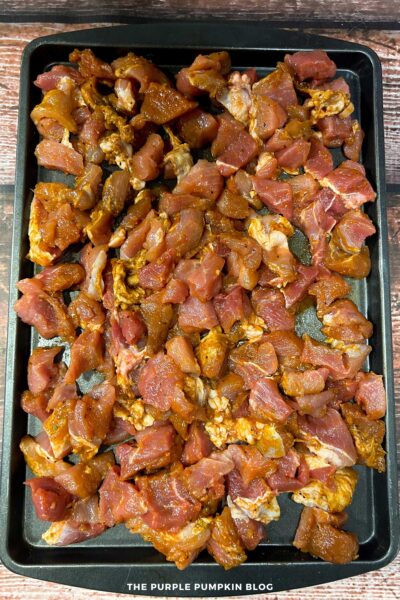 Tacos Al Pastor Pork on Baking Sheet