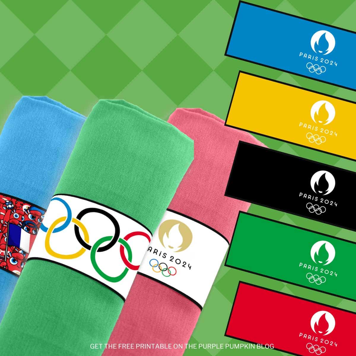 Free Printable Olympics Napkin Rings (Paris Summer Games)