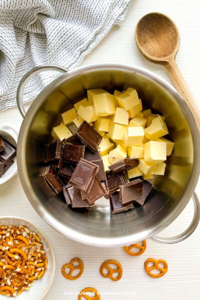 Chocolate and Butter in Pan