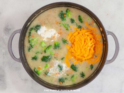 Cheese and Dairy Added to Pan