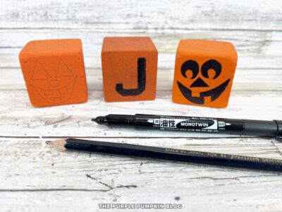 Added Jack-o-Lantern Features to Painted Blocks