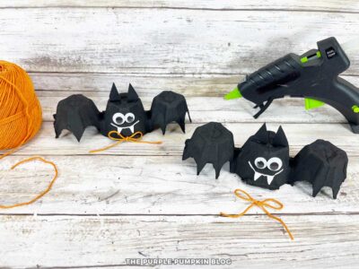 Adding Bows to Egg Carton Bats