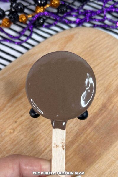 Large Black Pearl Sprinkles Added to Oreo Pop