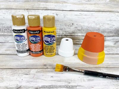 Painting Clay Pots for Clay Pot Candy Corn Pals