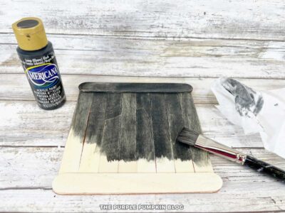 Painting Craft Stick Sign with Black Paint