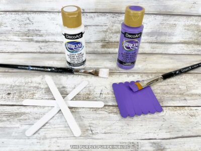Painting Craft Stick Spider and Web